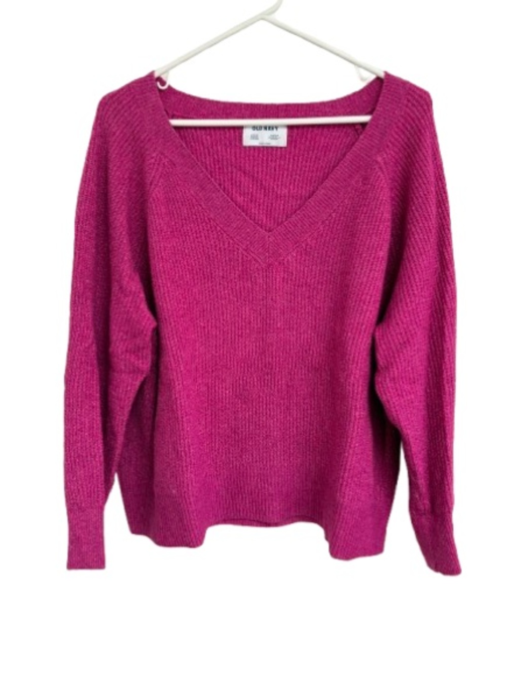 Old Navy Women's Fuchsia V-Neck Sweater
